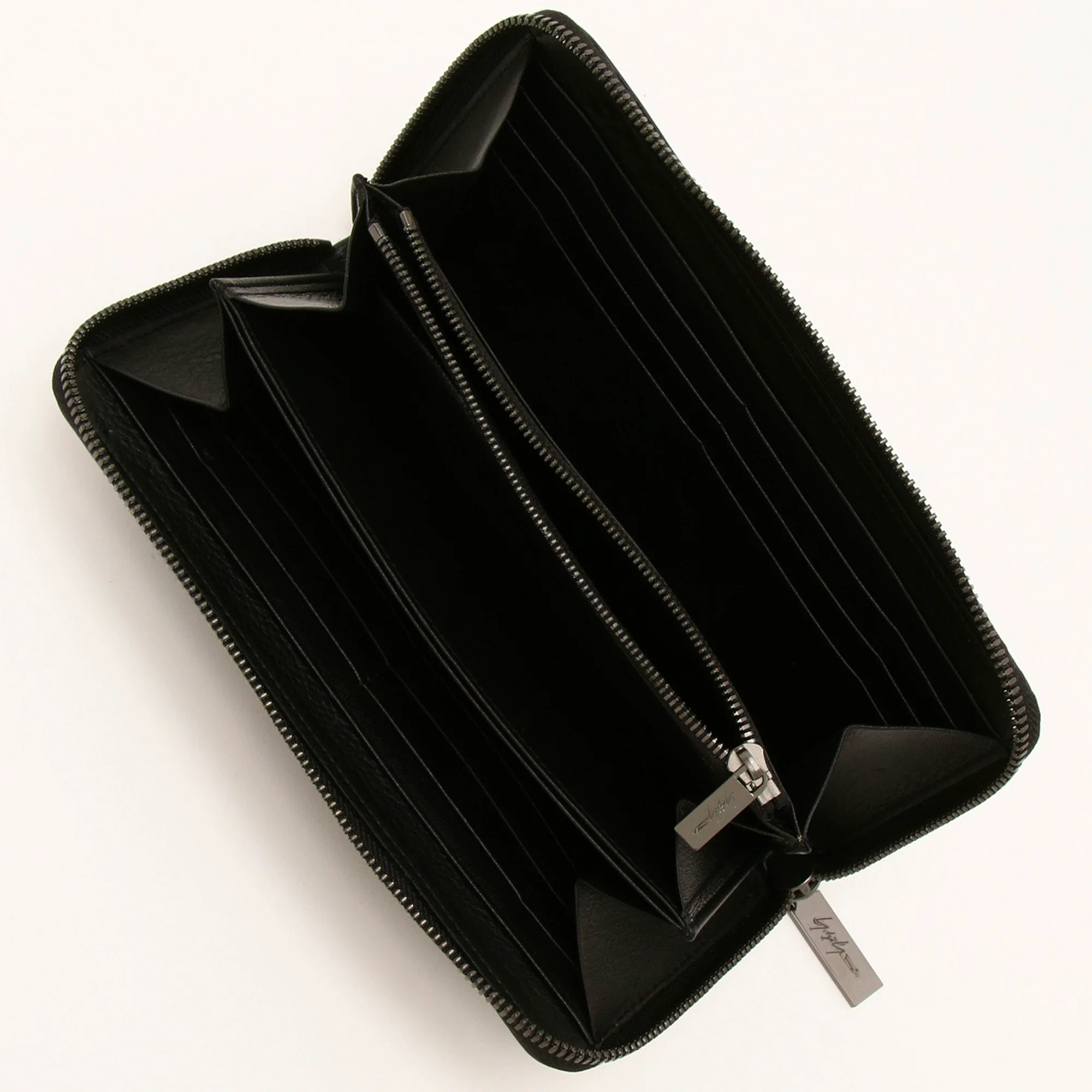 Japanese purchasing agent Yohji Yamamoto discord 25AW cowhide zipper embroidery long version wallet