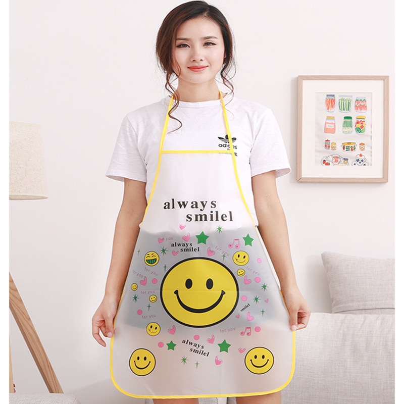 Oil-proof cartoon transparent waterproof apron anti-fouling adult ladies cute cooking home kitchen children apron activities