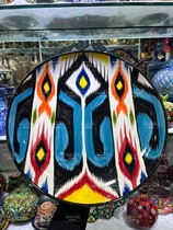 A rare Uzbek Adeles hand-painted plate there is a fish (fish) plate every year