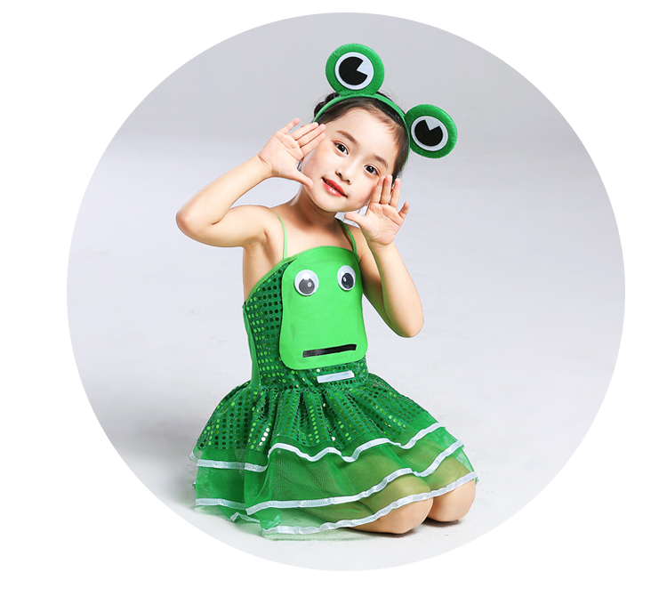 Quần áo động vật trẻ em, trang phục ếch nhỏ, trang phục ếch nhỏ, em bé nhỏ, tìm kiếm quần áo biểu diễn ếch mẹ, sáu một - Trang phục thời trang bé gái