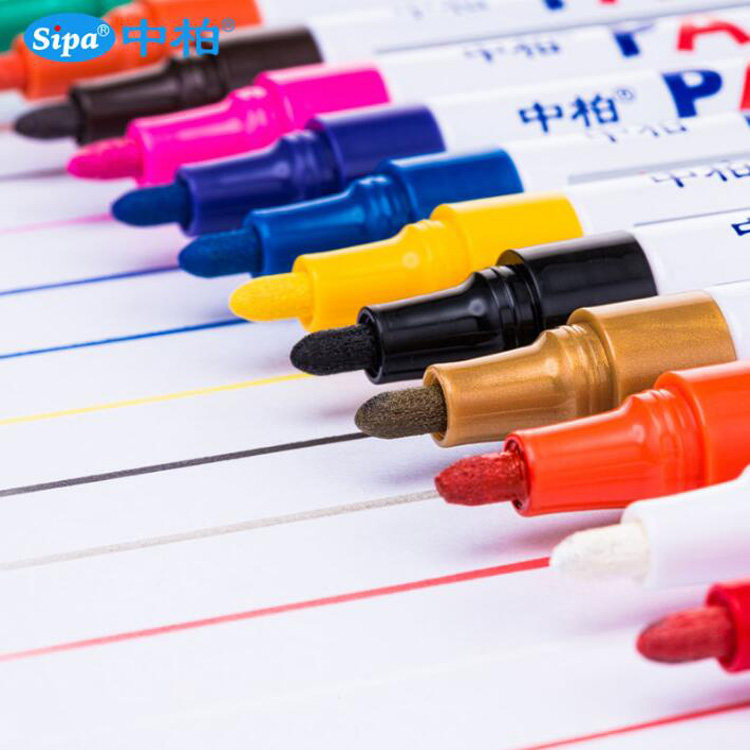 Shanghai Zhongbai oil lacquer pen SP-110 oily supplementary paint pen with scribble pen sign to pen SP110 coarse head pen