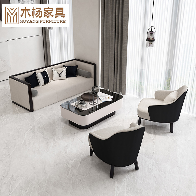 Light Extravagant Sample House Display Central Part Hotel Lobby Negotiation Sofa Combo Beauty Salon Reception Lounge Sofa Booth