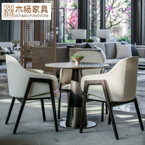 New Chinese sales office reception table and chair combination modern minimalist Club Hotel Tea House negotiation one table four chairs spot