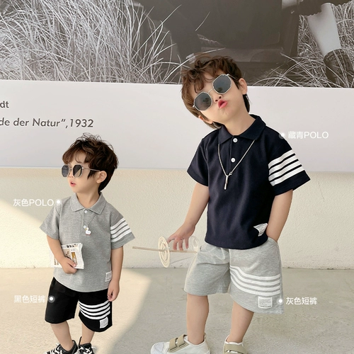 Футболка с коротким рукавом для мальчиков, рубашка, летний детский комплект, детская одежда