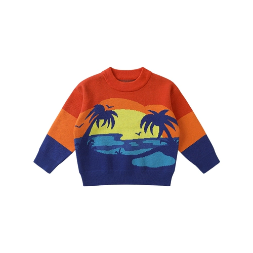 Осенний свитер для мальчиков, осеннее демисезонное трикотажное детское термобелье, детская одежда, в западном стиле