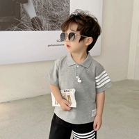 X3362 Серый поло с коротким рукавом с коротким рукавом