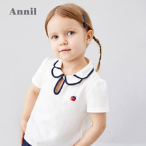Annai Childrens clothing Girls short-sleeved suit Summer new baby clothing lady T-shirt shorts two-piece suit