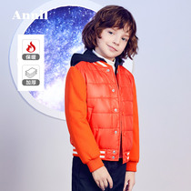 Anel childrens clothing boys cotton clothing winter mens baby detachable hat short cotton coat tide