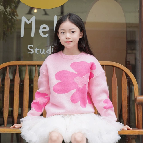 Детский милый зимний свитер для отдыха, детская одежда
