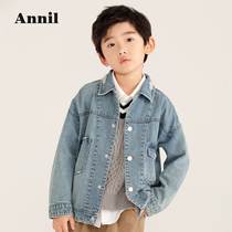 Shopping mall with Anael children boy denim coat spring and autumn clothing 2021 New handsome boy jacket cardigan