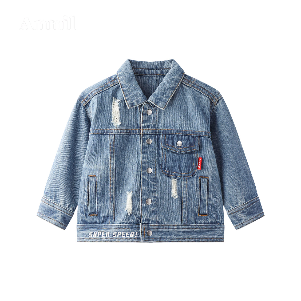 Denim Jacket Anai trẻ em 2020 mùa xuân mới Cartoon In Boy Casual Top.