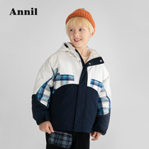 Anel childrens clothing boys short down jacket 2021 Winter wear new loose thick warm boy jacket windproof