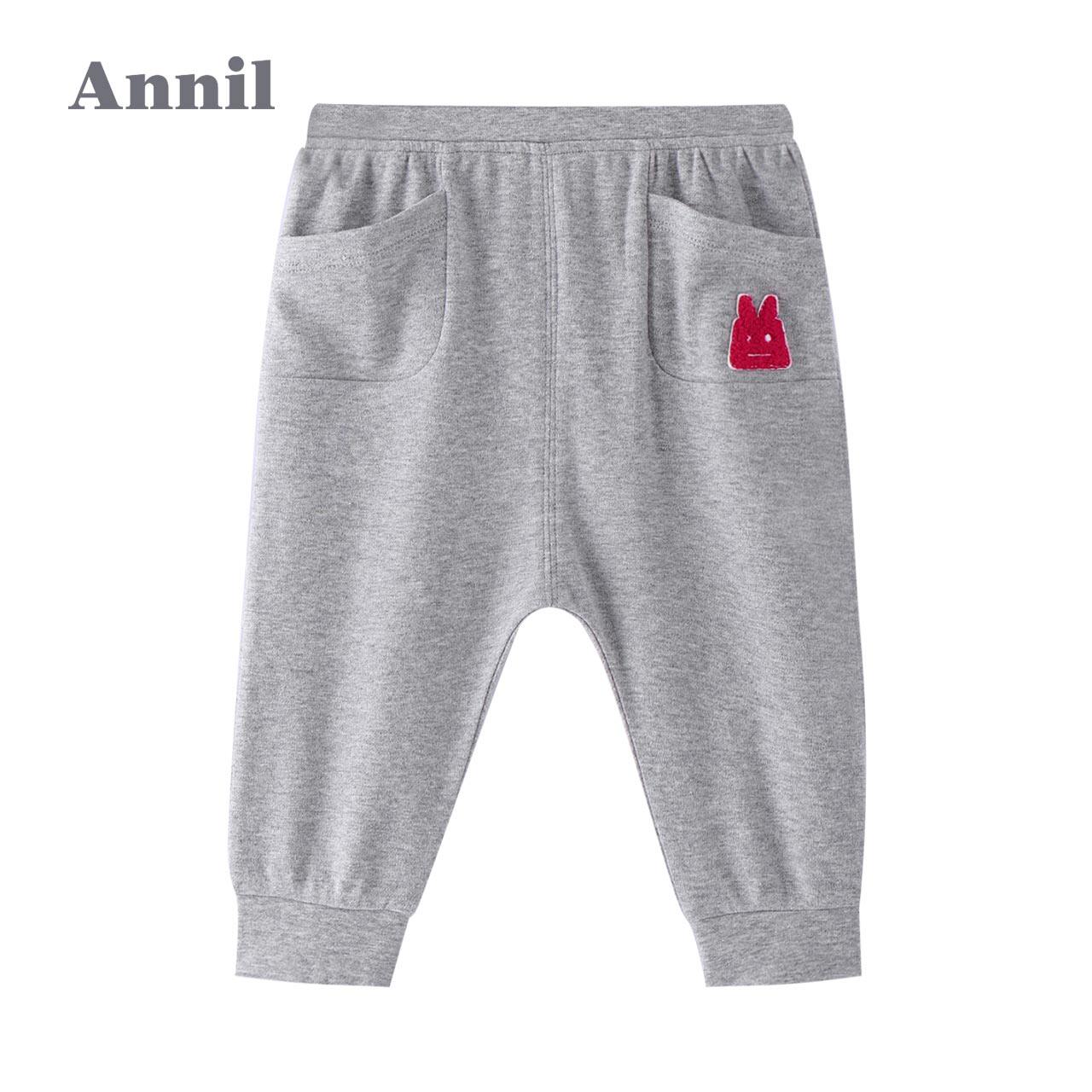 Annai children's baby pants low-grade spring and autumn new rabbit Zhangzai foreign air baby long pants pure cotton