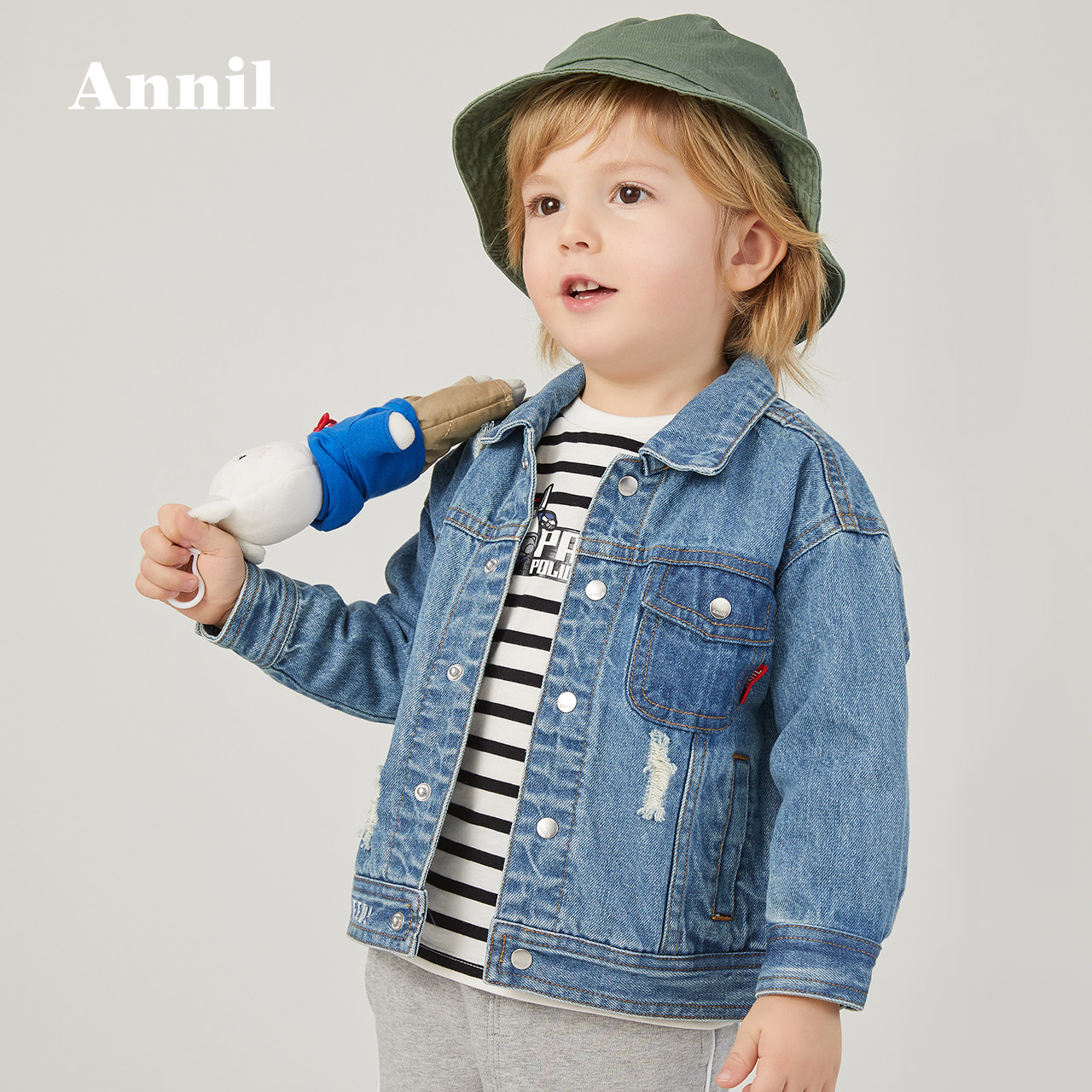 Denim Jacket Anai trẻ em 2020 mùa xuân mới Cartoon In Boy Casual Top.