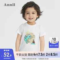 Anel childrens clothing boys T-shirt short sleeve cotton 2021 New Cartoon printing baby coat toddler summer wear thin