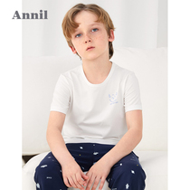 Anel childrens clothing boys T-shirt two pieces 2021 summer new boy pajamas short sleeve top thin air-conditioned shirt