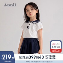 Shopping mall with ANEL childrens clothing girl summer suit 2021 new foreign style jk baby Academy style two-piece set