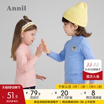 Anel childrens clothing boys and girls base shirt middle collar long sleeve 2021 Autumn New 1-3 years old baby cotton coat winter