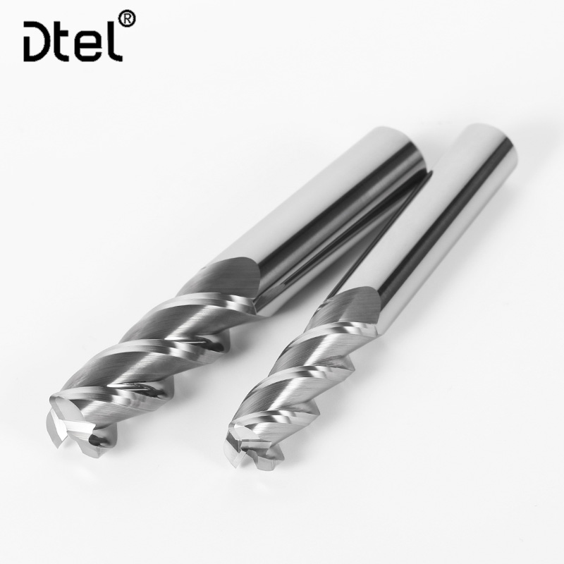 55-degree tungsten steel cemented carbide aluminum with round nose milling cutter with high light milling aluminum alloy ox nose straight shank milling cutter R knife cutter