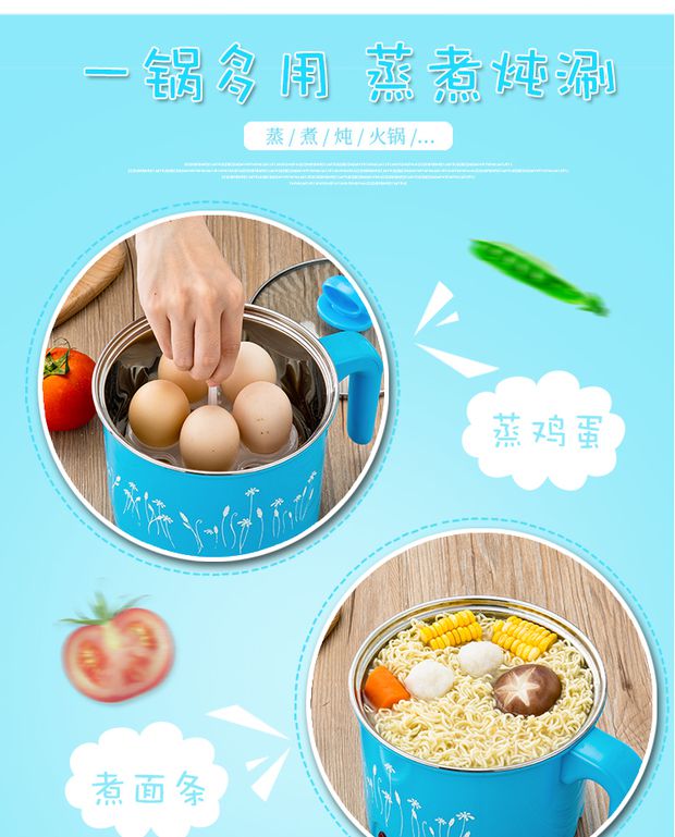 Trứng luộc mini hai lớp tự động tắt Mini Máy hấp trứng hấp trứng máy hấp trứng công suất lớn - Nồi trứng nồi hấp 3 tầng