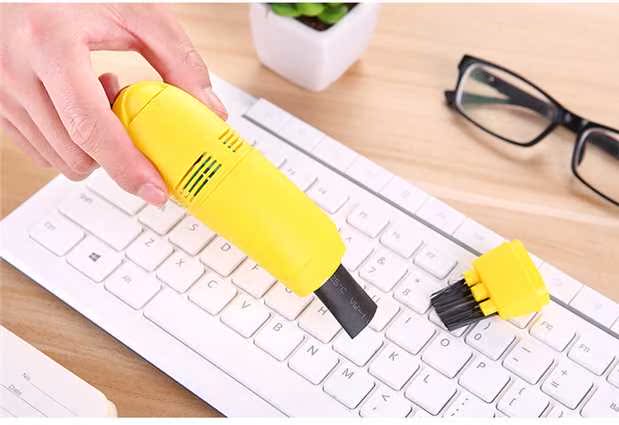 Bàn chải máy tính mini USB bàn phím máy tính nhỏ mạnh mẽ Máy hút bụi nhỏ hiển thị khung máy in bụi bẩn - USB Aaccessories quạt tích điện mini cầm tay