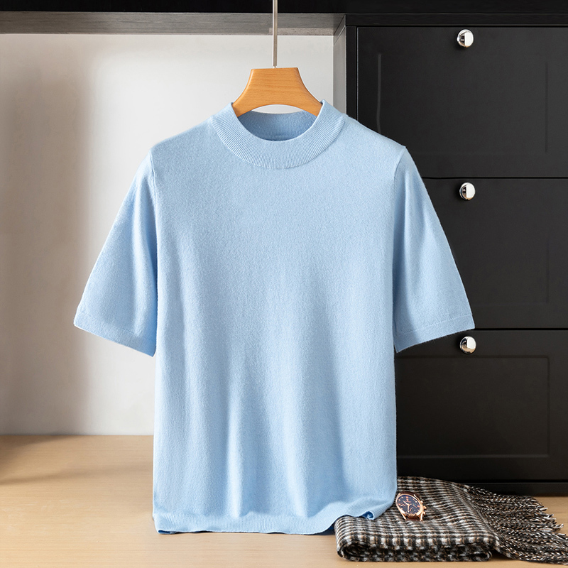Autumn and Winter Style Half-Turtleneck Knitwear for Men, Loose Short-Sleeved Sweater, Knitted Half-Sleeved Casual T-Shirt, Vest, Base Layer Shirt Autumn and Winter Style Half-Turtleneck Knitwear for Men, Loose Short-Sleeved Sweater, Knitted Half-Sleeved Casual T-Shirt, Vest, Base Layer Shirt