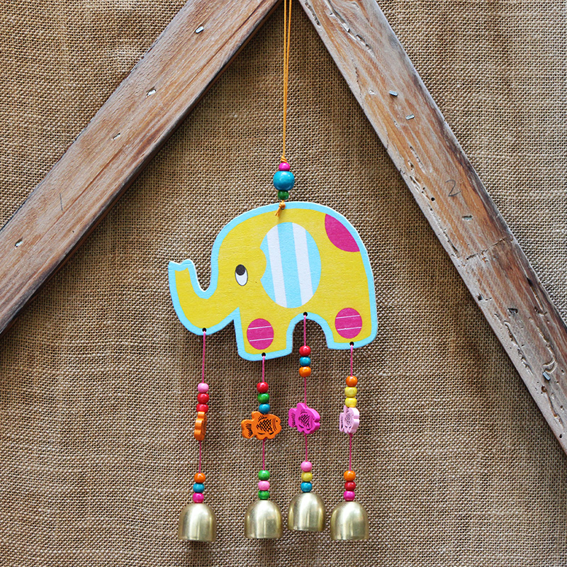 National wind handmade wooden brand wind chimes Creative personality home decorations Kindergarten pendant Children's birthday gifts