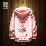 Толстовка с капюшоном с капюшоном, утепленная куртка, китайский стиль, с вышивкой