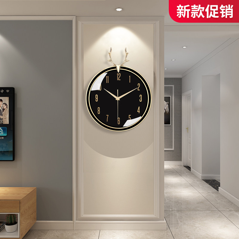 Living room fashion clock home modern wall clock simple Nordic clock creative mute clock net red deer head quartz clock
