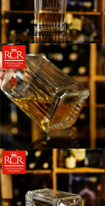 Ý RCR Crown Bộ 7 ly rượu whisky thủy tinh pha lê không chì - Rượu vang