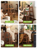 Solid Wood Ladder Stool, Dual-Purpose Foldable Two-Step Ladder, Multifunctional Household Ladder Stool, Climbing Ladder Stool, Stable Climbing Ladder Stool