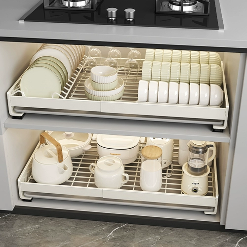 Встроенная выдвижная корзина для кухонной раковины, выдвижная сливная стойка без перфорации, выдвижная стойка для хранения посуды