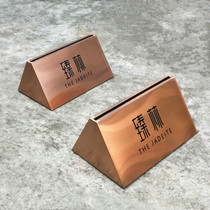 Triangle Rose Gold Base Tempered Glass Hydrogen Mall Triangle Slope Surface Vertical Glass Display Frame