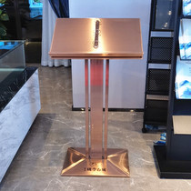 Restaurant recipe stand vertical landing hotel Rose gold menu upscale turning shelf sales building customized