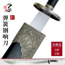 Longquan Yangs martial arts knife performance knife Tai Chi flower knife single knife Chinese mens and womens soft knife childrens ring knife unedged