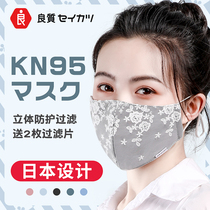 Pretty duo KN95 lace little fairy anti-haze cotton mask dustproof breathable female warm washable mask