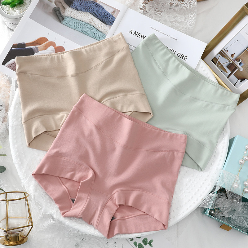 3 medium-high waist briefs female pure cotton graphene antibacterial large size four-corner shorts girls pants underpants underpants