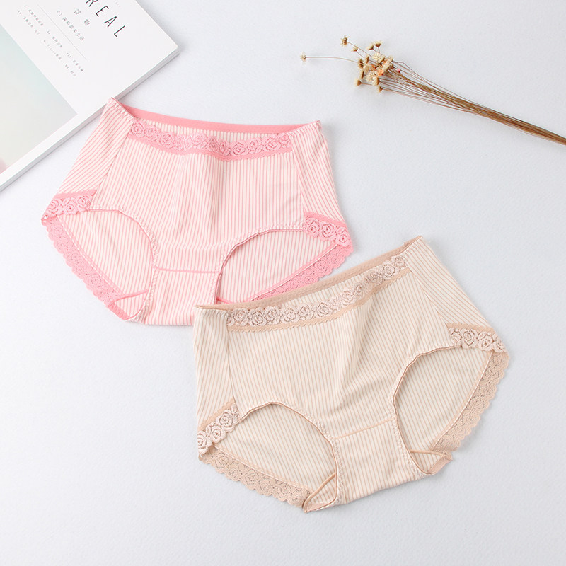 High Quality Soft Modal Women's Panties Breathable Simple Sports Sexy Mid and Low Waist Briefs With Lace Trim
