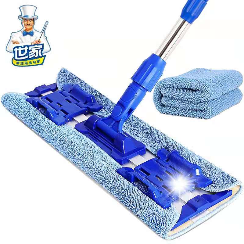Household Flat Mop with Cloth Clip, Flat Mop with Towel Clip for Wooden Floors, Dust Mop, One-Push Clean Mop