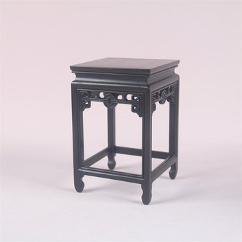 Scarlet rosewood carved square miniature flower stand bonsai vase jade porcelain antique teapot ornament base