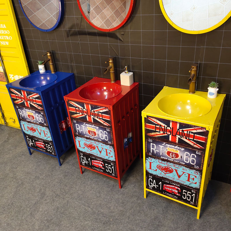 Bar Retro Industrial Wind Upright Post Wash Basin Dining Room Creative Arts Handwashing Desk Net Red Personality Color Handwashing Pool