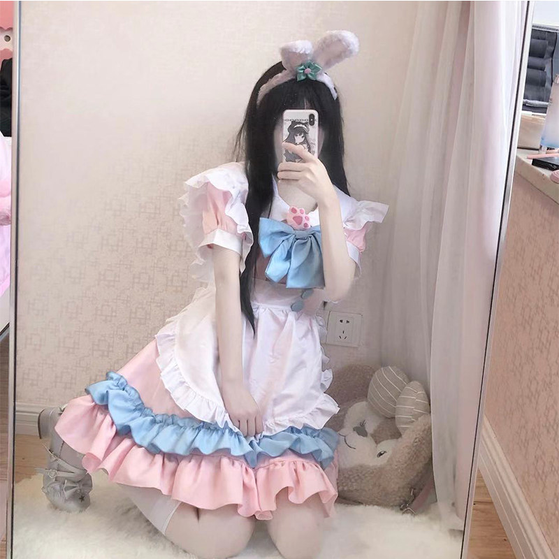 Maid Dress Cos Costume Lace Cute Student Ladies Dress Big Guy Maid Foreign Dress Dome Cosplay Maid Suit