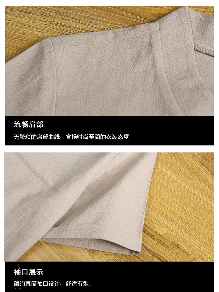 Mùa hè cotton và linen phù hợp với nam giới của linen ngắn tay t-shirt mùa hè thường hai mảnh đẹp trai mùa hè kích thước lớn quần áo