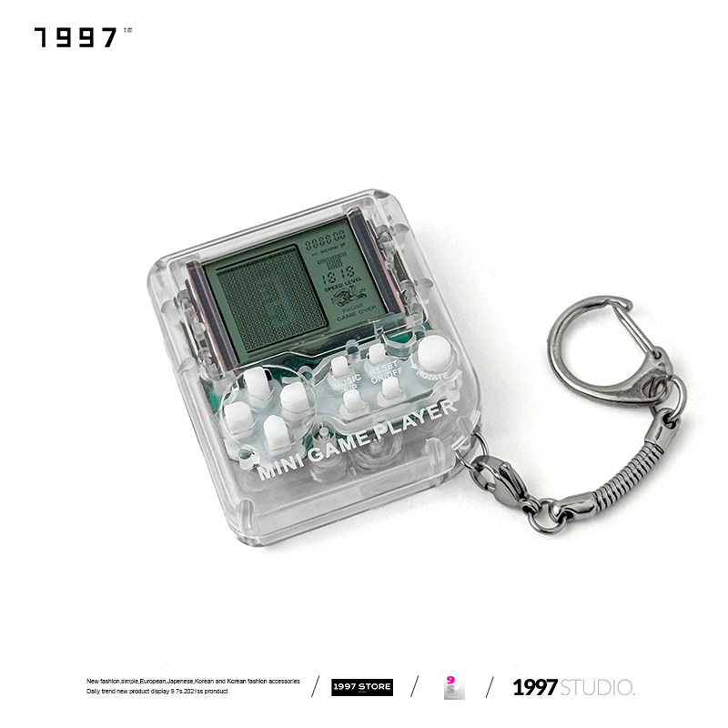 1997Store Game Console Keychain That Can Play Games, Tetris Keychain Necklace Dual-Use