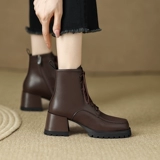 Martens, высокие универсальные короткие сапоги с молнией, французский стиль, из натуральной кожи, коллекция 2023