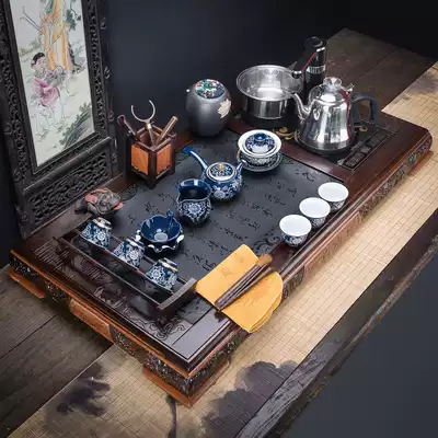 Tao Tang black sandalwood tea tray tea set set Wujinshi kung fu purple sand tea set home living room large tea tea table