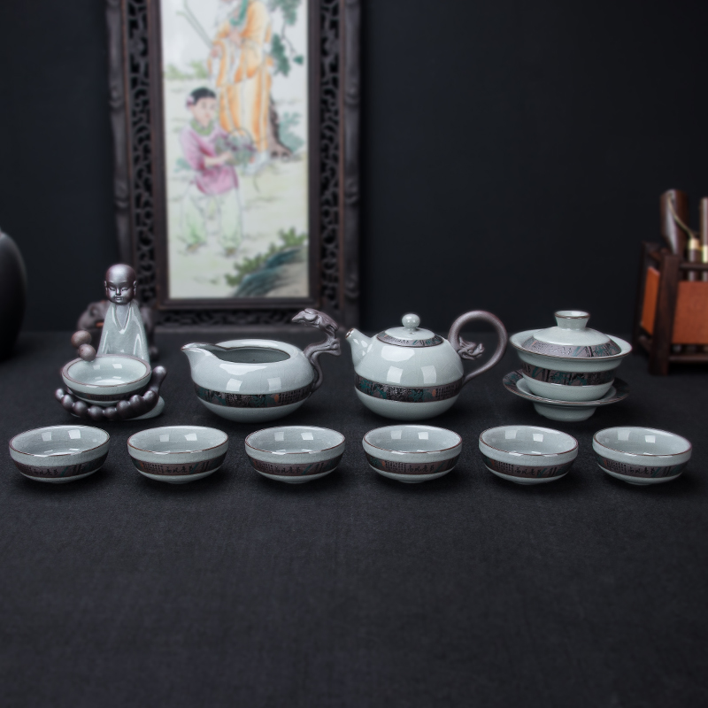 Naughty Tang Home Open Sheet Porcelain Gokiln Ceramics Whole Qigong Tea Teacup Tea Cup Suit Teapot Tea Sea Gift Box Dress