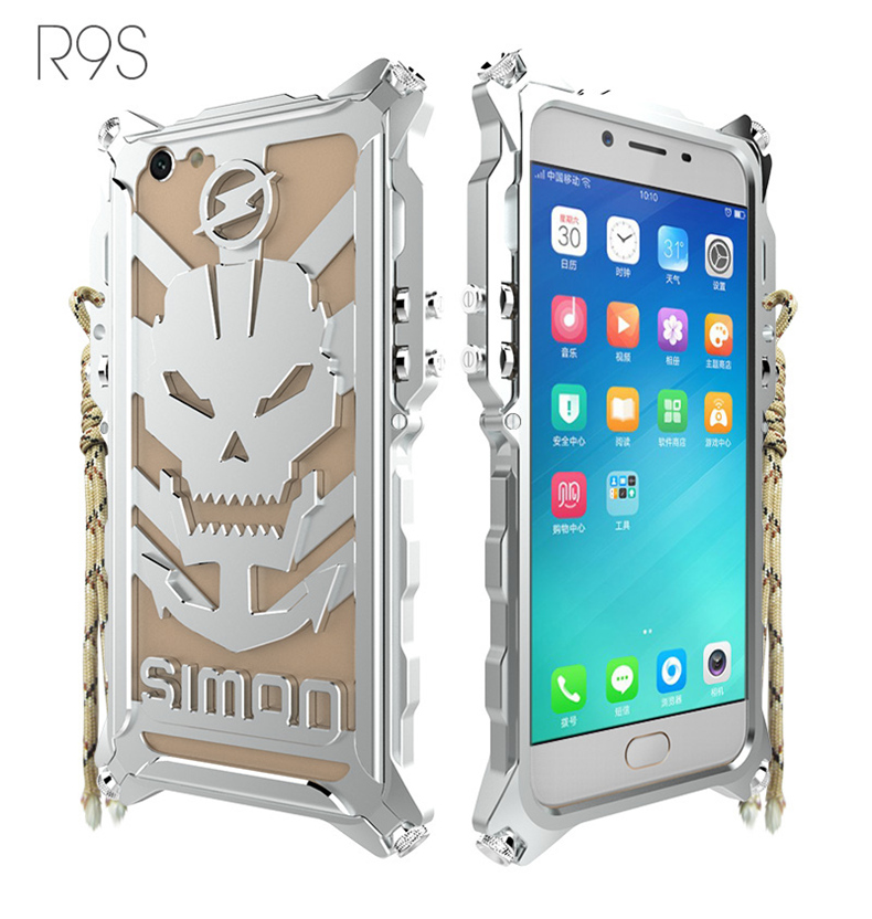 SIMON THOR Aviation Aluminum Alloy Shockproof Armor Metal Case Cover for OPPO R9s & OPPO R9s Plus