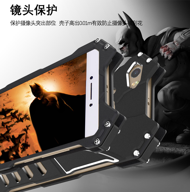 R-Just Batman Shockproof Aluminum Shell Metal Case with Custom Stent for Xiaomi Mi Max
