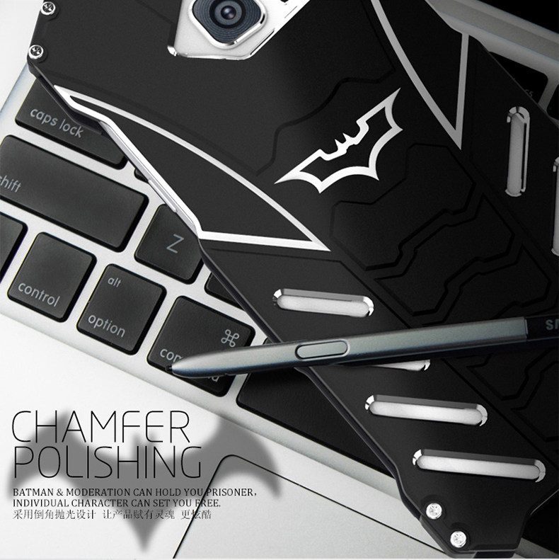 R-Just Batman Shockproof Aluminum Shell Metal Case with Custom Stent for Samsung Galaxy Note 5 N9200